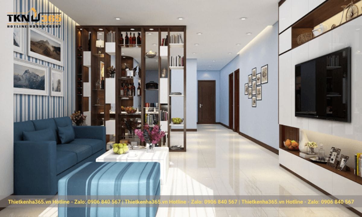 Mẫu nội thất phòng khách nhà ống 5x7m