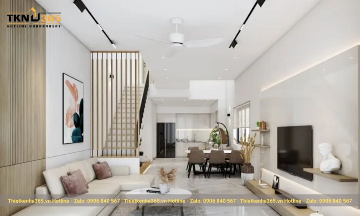 Mẫu nội thất phòng khách nhà ống 5x8m