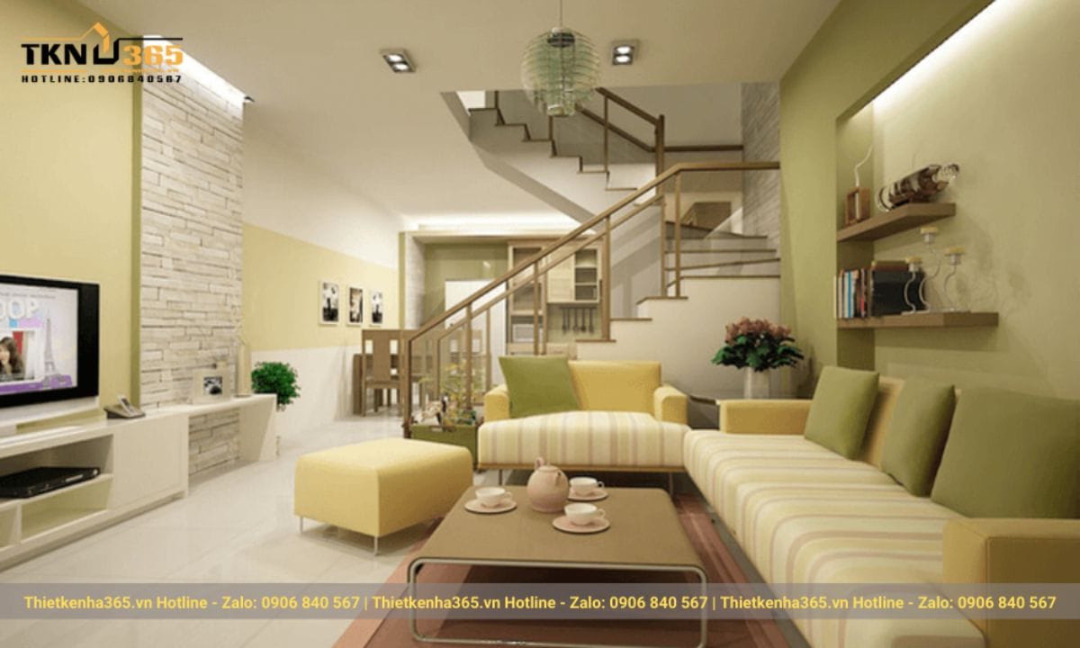 Mẫu nội thất phòng khách nhà ống 5x8m