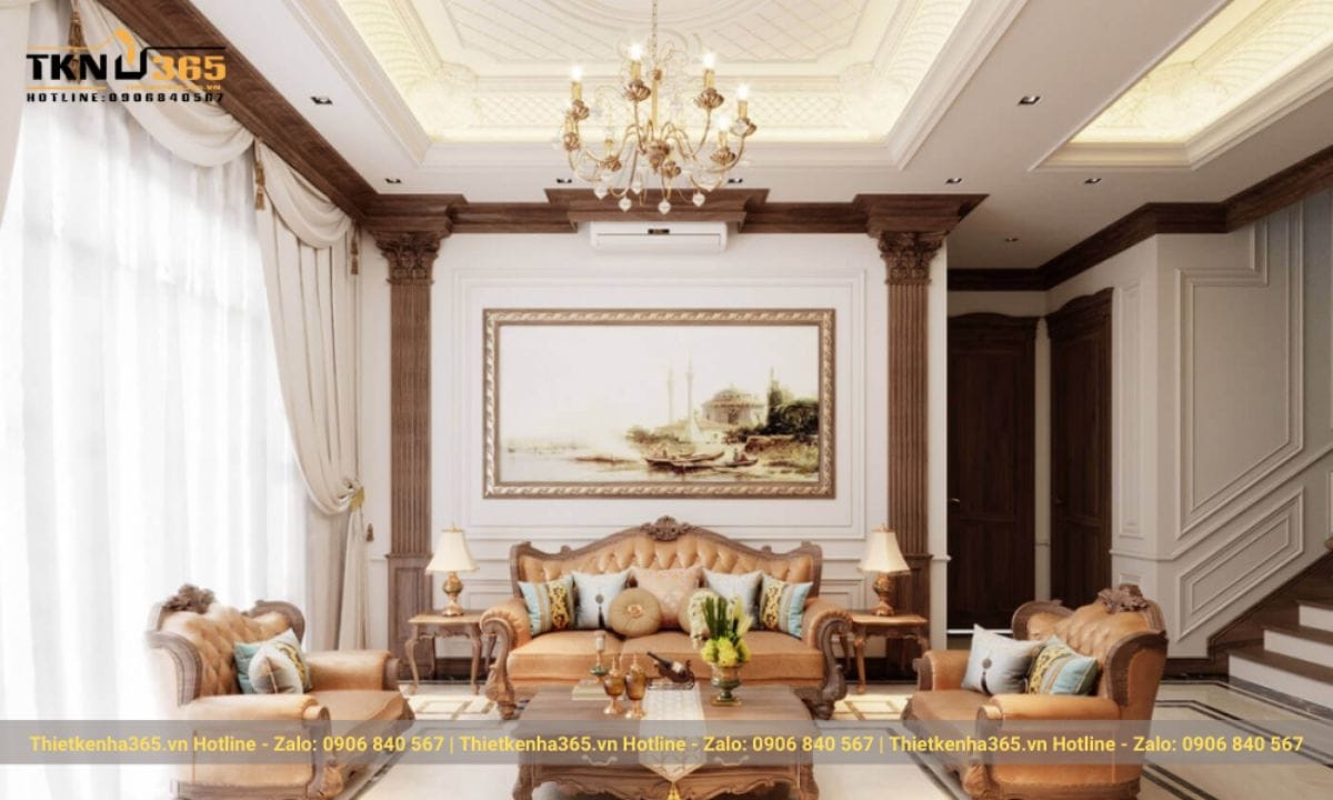  Mẫu phòng khách nhà ống 5m nội thất Luxury 