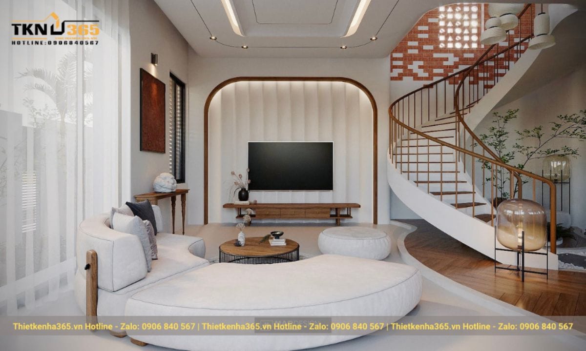 Thiết kế nội thất phòng khách nhà ống 5m tinh tế