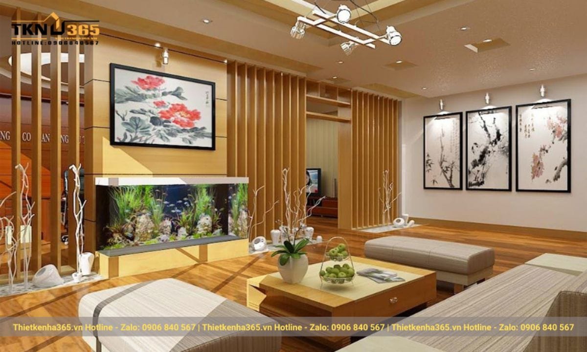 Thiết kế nội thất phòng khách nhà ống 5m độc lạ