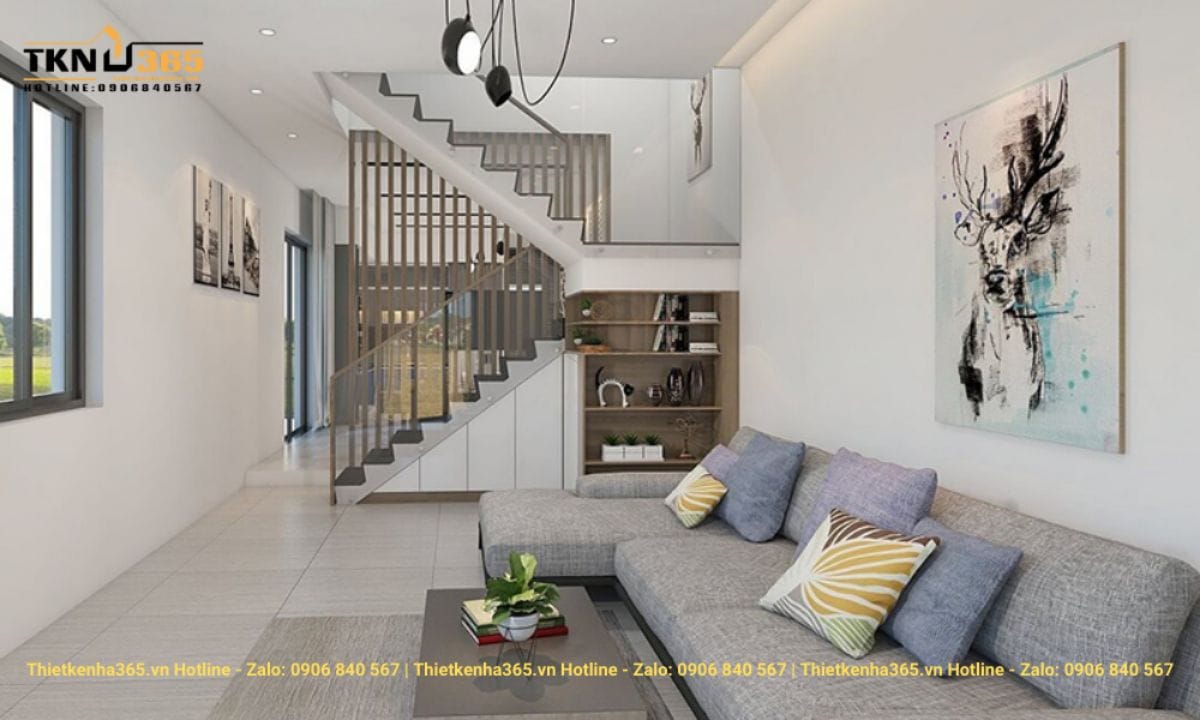 Mẫu nội thất phòng khách nhà ống 5x4m