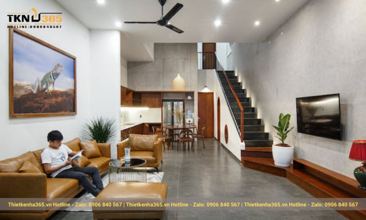 Mẫu nội thất phòng khách nhà ống 5x4m