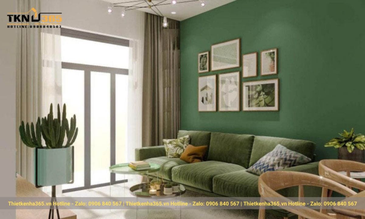 Thiết kế nội thất phòng khách nhà ống 5m đồng quê thơ mộng 