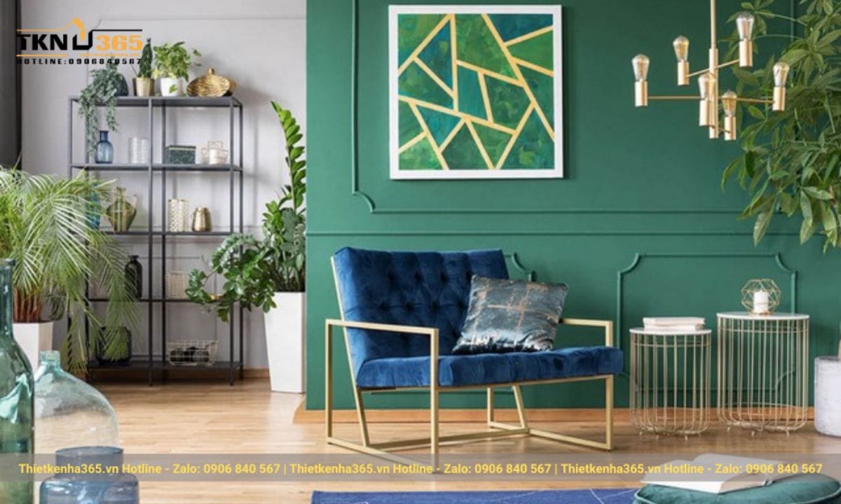 Thiết kế nội thất phòng khách nhà ống 5m đồng quê thơ mộng 