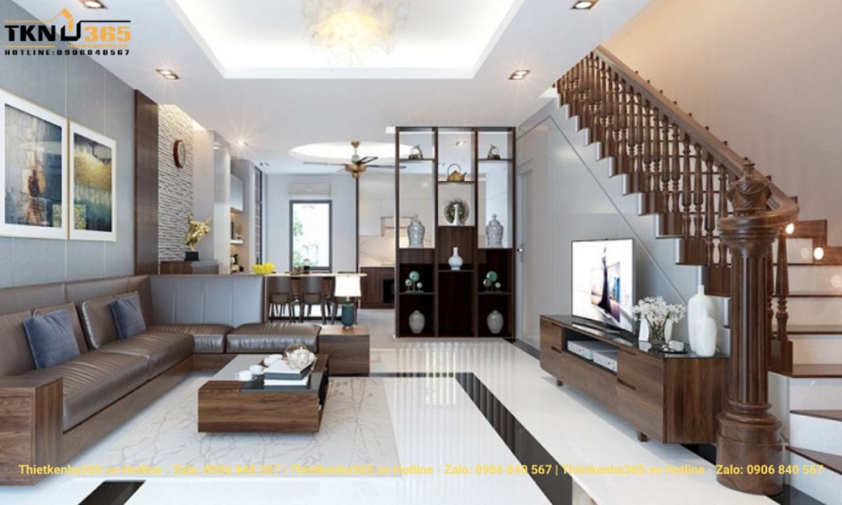 Mẫu nội thất phòng khách nhà ống 5x4m