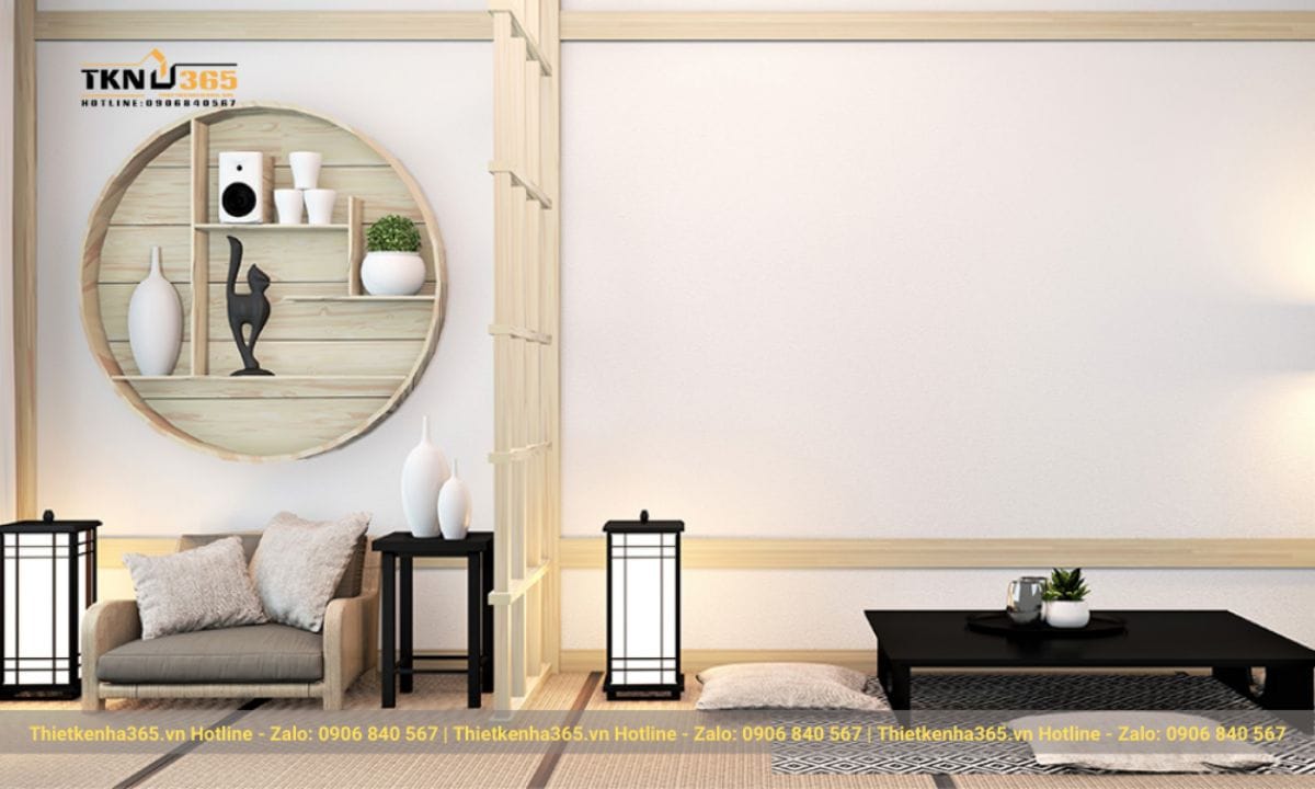 Thiết kế phòng khách phong cách Nhật Bản
