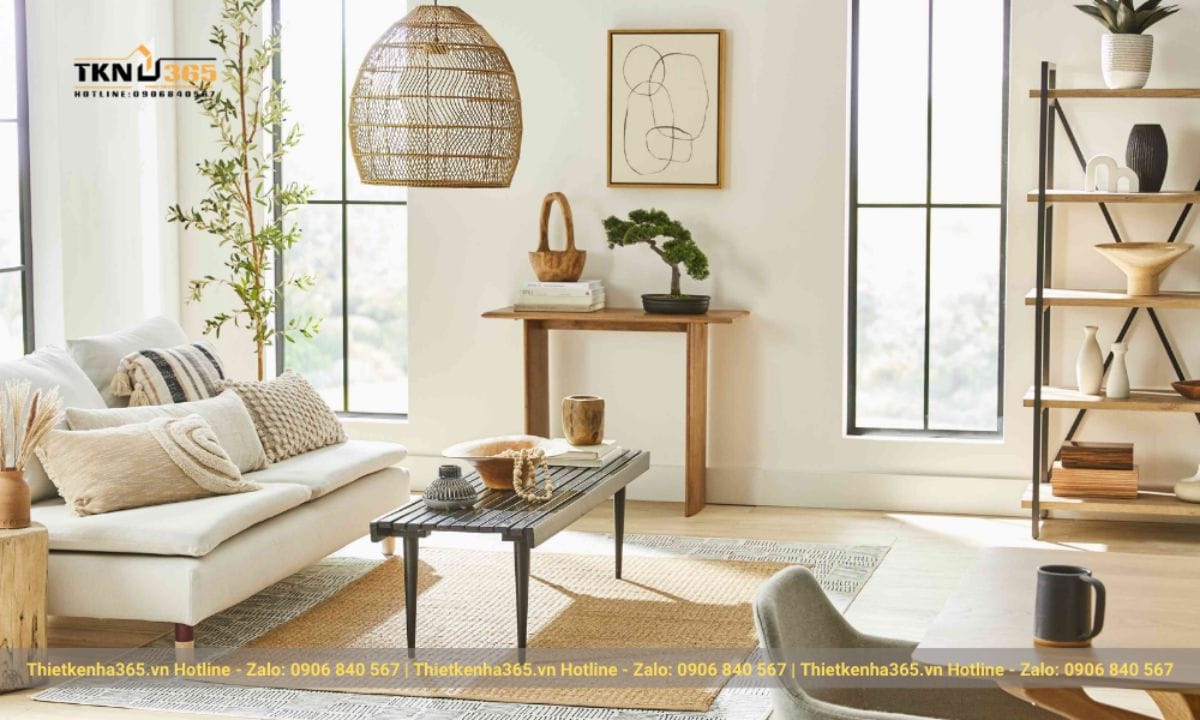 Thiết kế phòng khách phong cách Nhật Bản