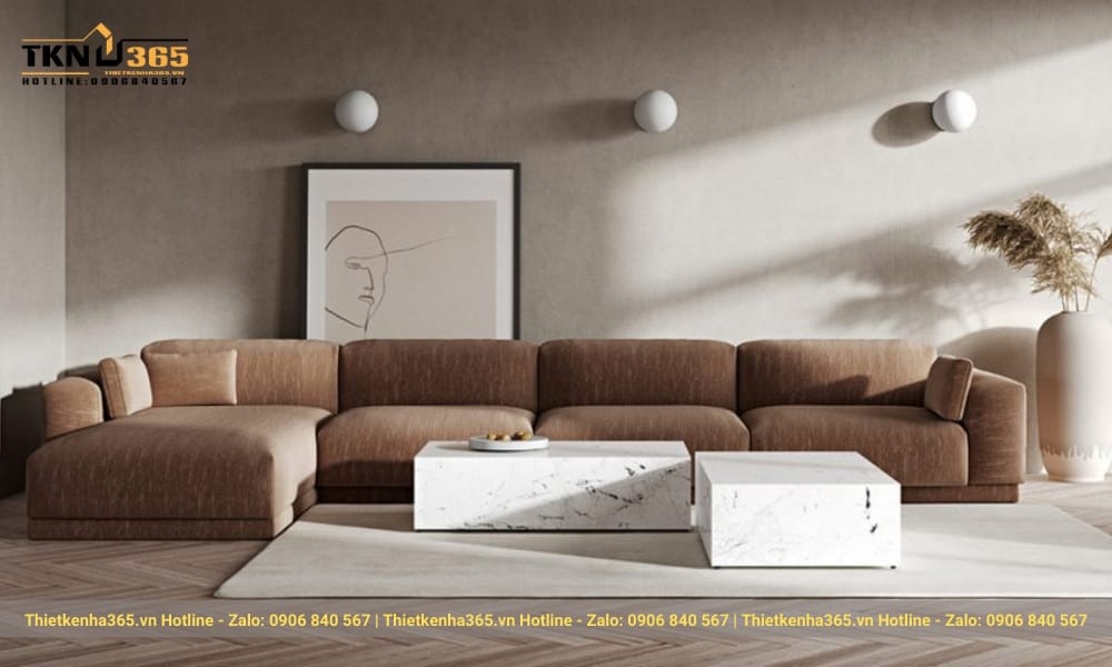 Bức tranh treo tường tinh tế làm nổi bật không gian phòng khách