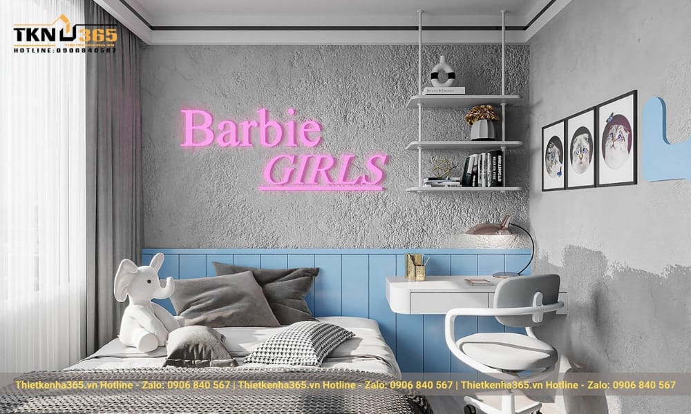 Căn phòng cho bé được thêm nhiều màu sắc tinh nghịch.