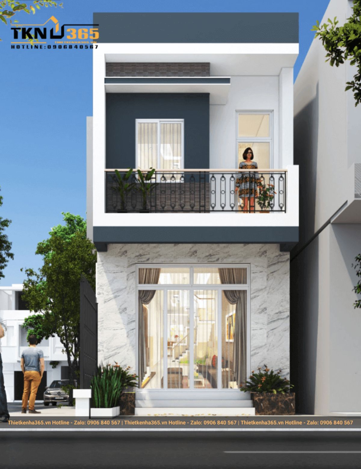 Mẫu nhà 2 tầng mặt tiền 4m