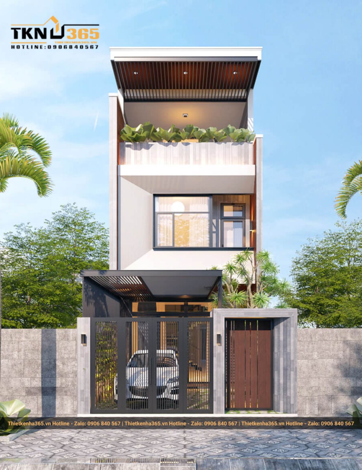 Mẫu nhà phố 4mx13m sang trọng