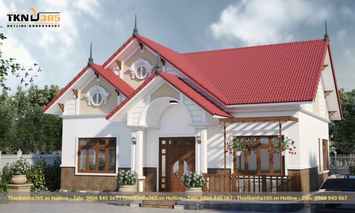 Mẫu nhà mái ngói 1 tầng đẹp