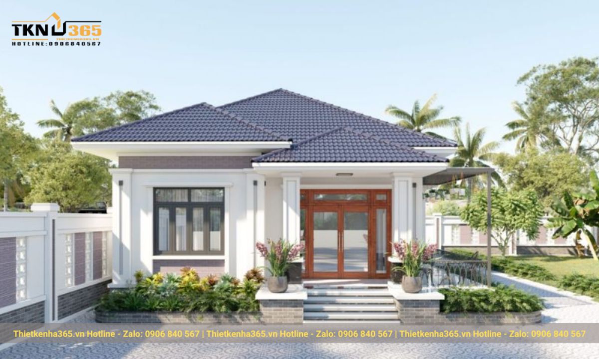 Mẫu nhà mái ngói 1 tầng đẹp