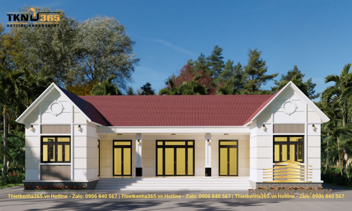 Mẫu nhà mái ngói 1 tầng đẹp
