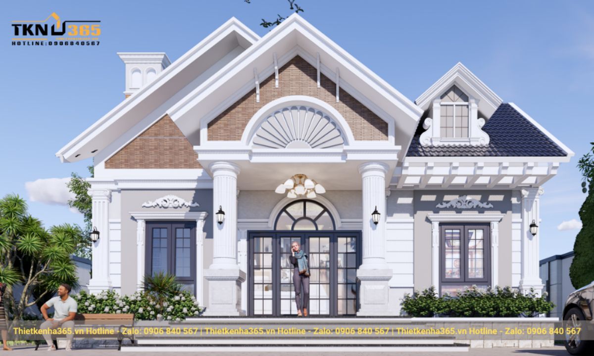 Mẫu nhà mái ngói 1 tầng đẹp