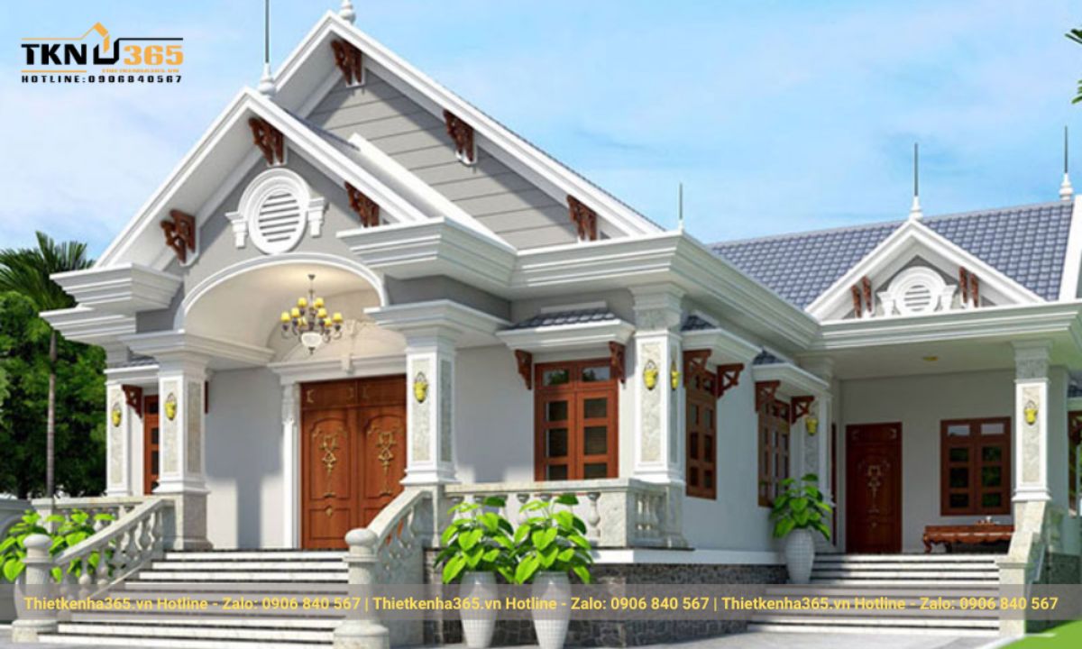 Mẫu nhà mái ngói 1 tầng đẹp