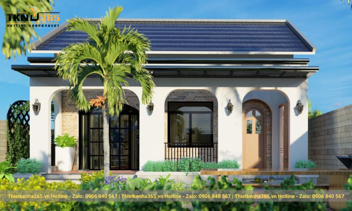 Mẫu nhà mái ngói 1 tầng đẹp