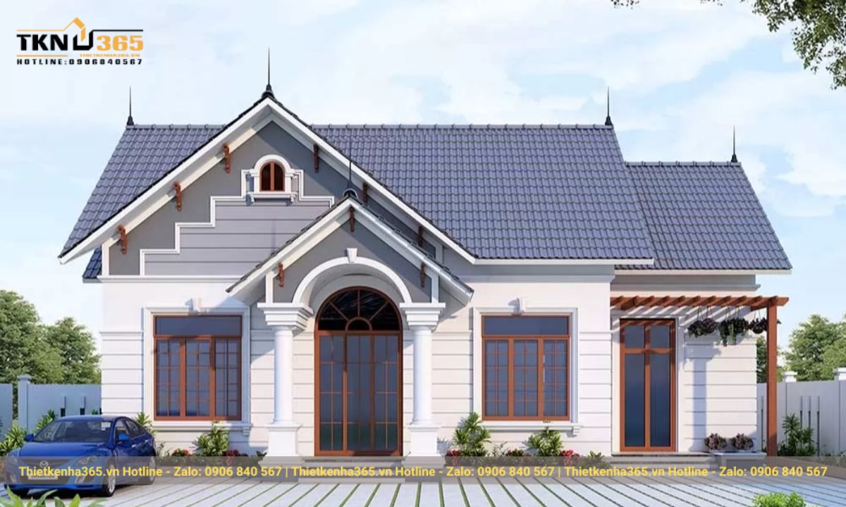 Mẫu nhà mái ngói 1 tầng đẹp