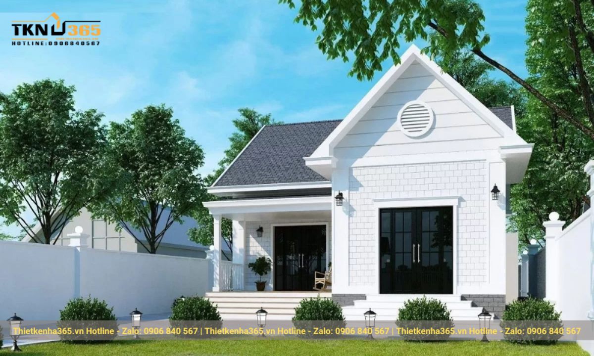 Mẫu nhà mái ngói 1 tầng đẹp