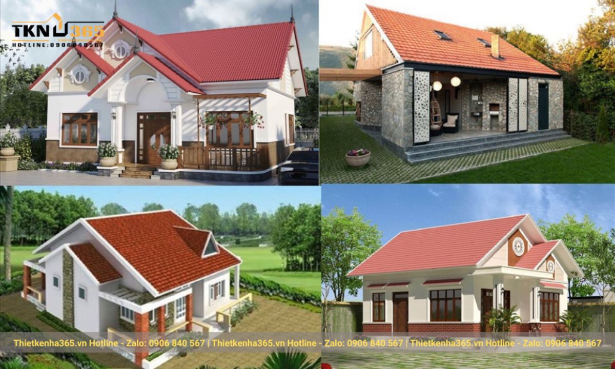 Mẫu nhà mái ngói 1 tầng đẹp