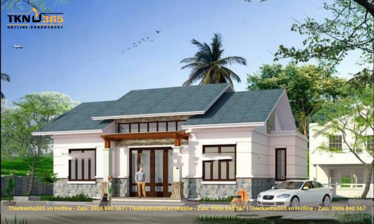 Mẫu nhà mái ngói 1 tầng đẹp