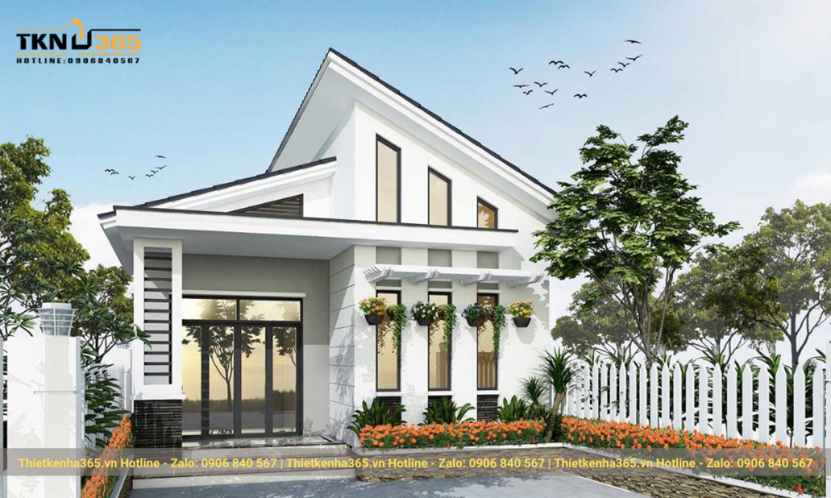 Mẫu nhà mái ngói 1 tầng đẹp