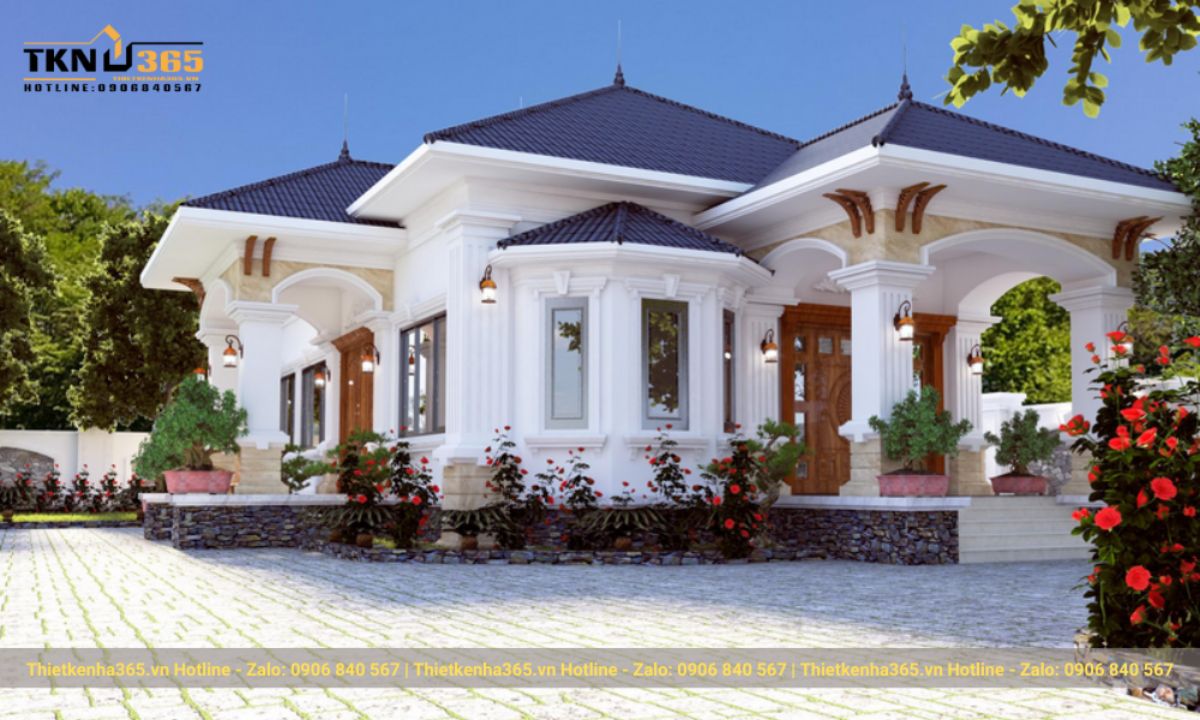 Mẫu nhà mái ngói 1 tầng đẹp