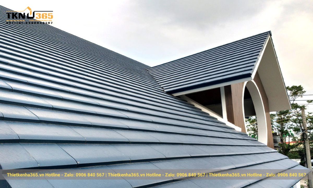 Mẫu nhà mái ngói 1 tầng đẹp