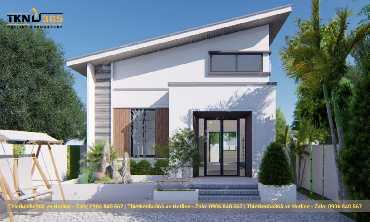 Mẫu nhà mái ngói 1 tầng đẹp