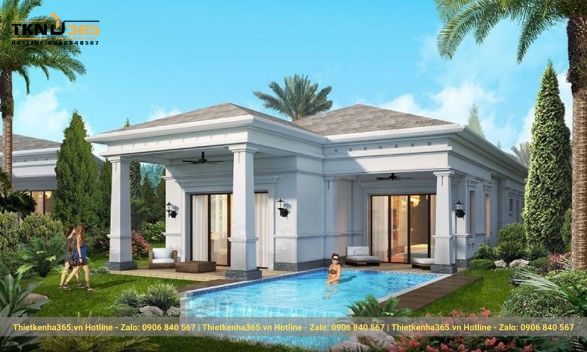 Mẫu nhà mái ngói 1 tầng đẹp