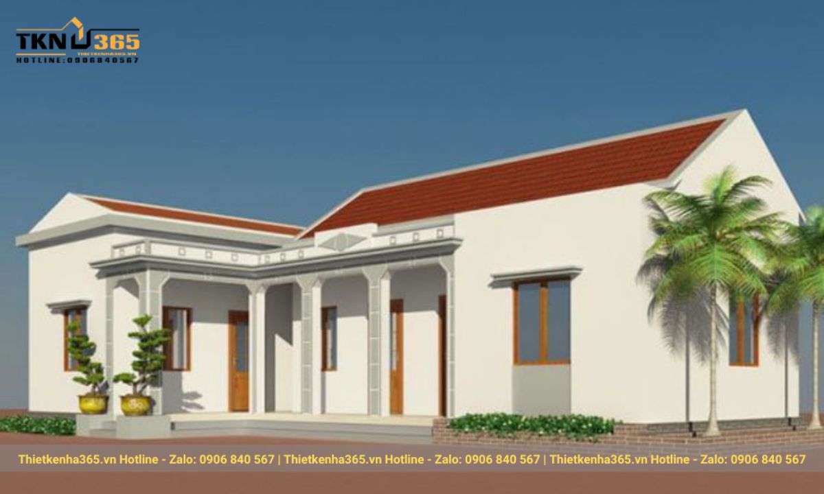 Mẫu nhà mái ngói 1 tầng đẹp