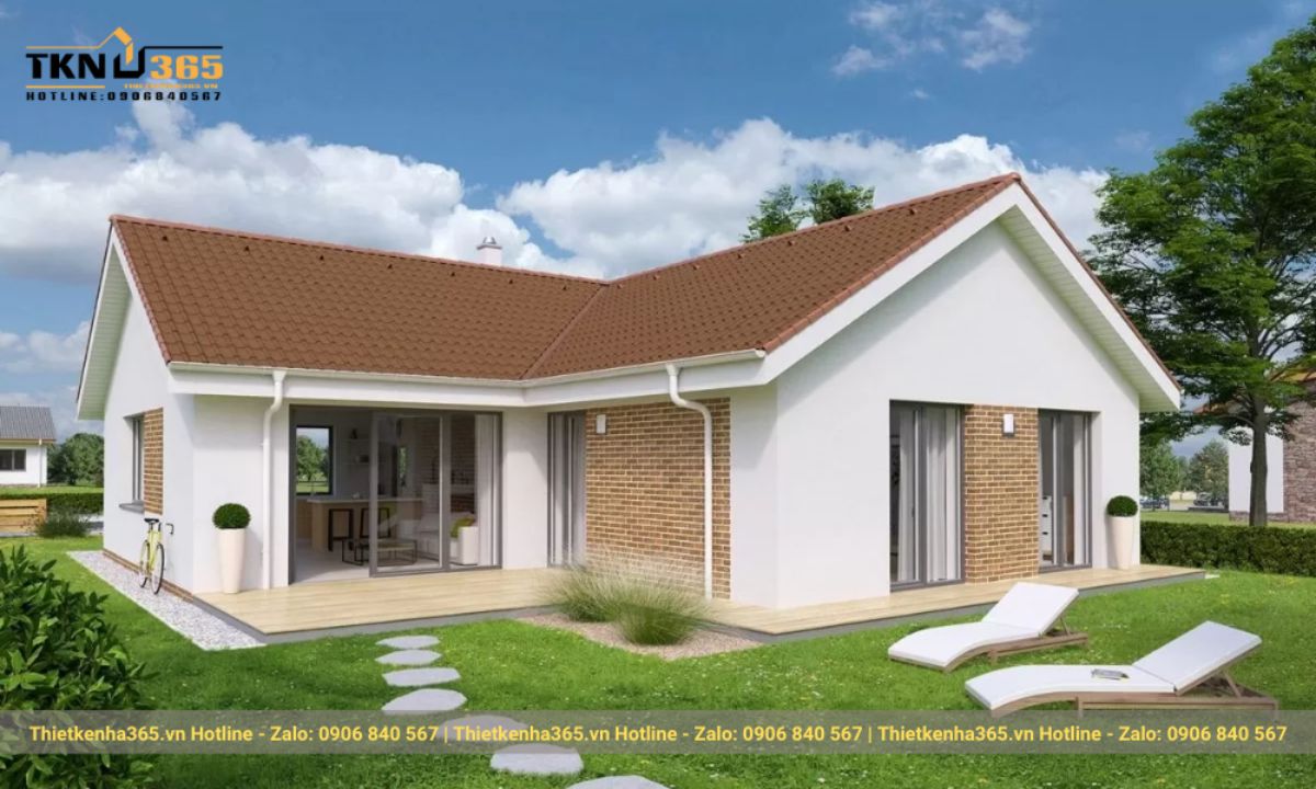 Mẫu nhà mái ngói 1 tầng đẹp