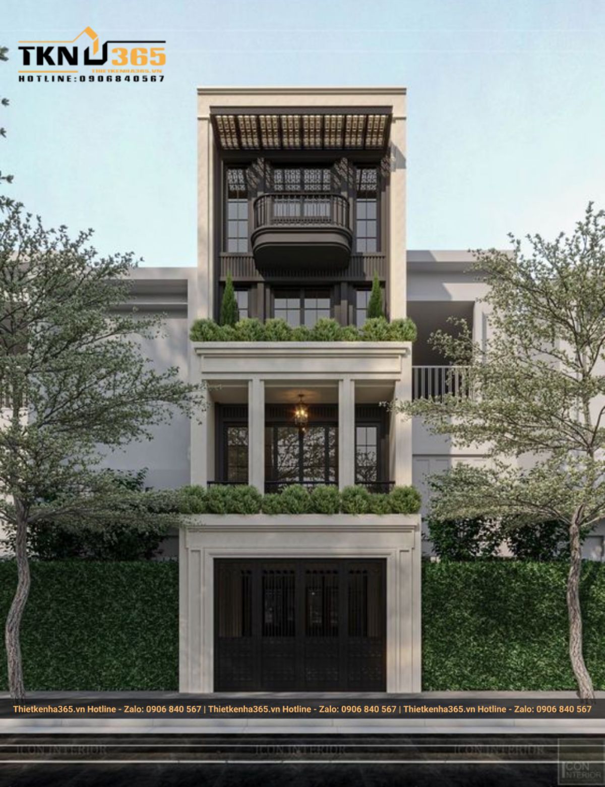 Thiết kế nhà 6x7m phong cách tân cổ điển