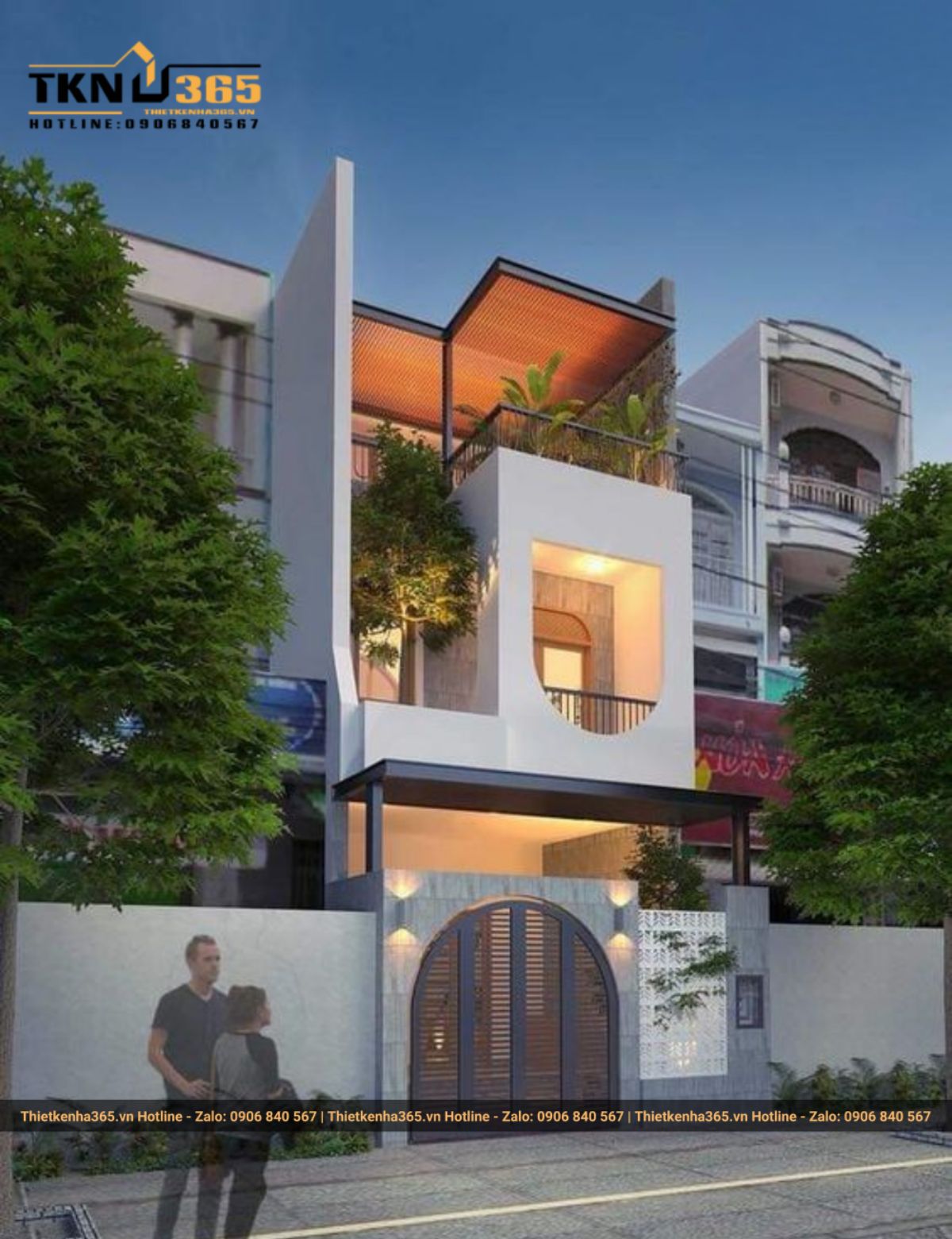 Thiết kế nhà 3 tầng 6mx7m hiện đại