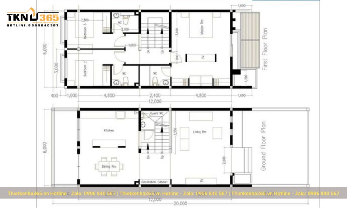 nhà mặt tiền 6m 2 tầng