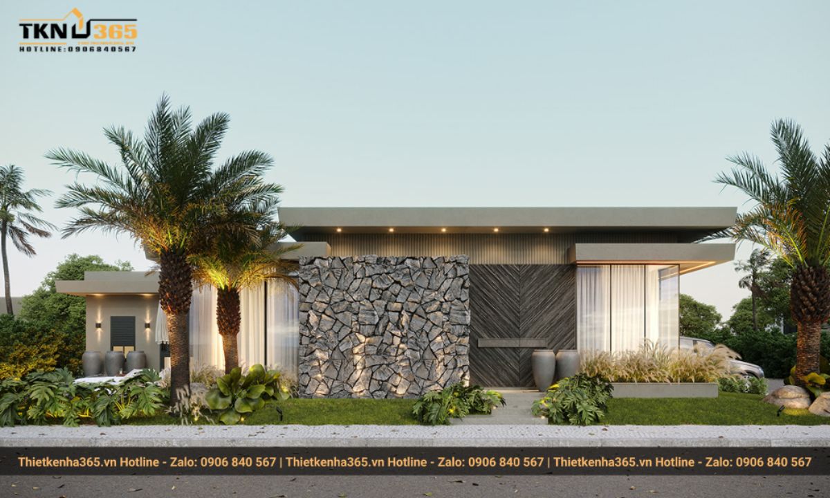 Mẫu nhà 1 tầng 4 phòng ngủ