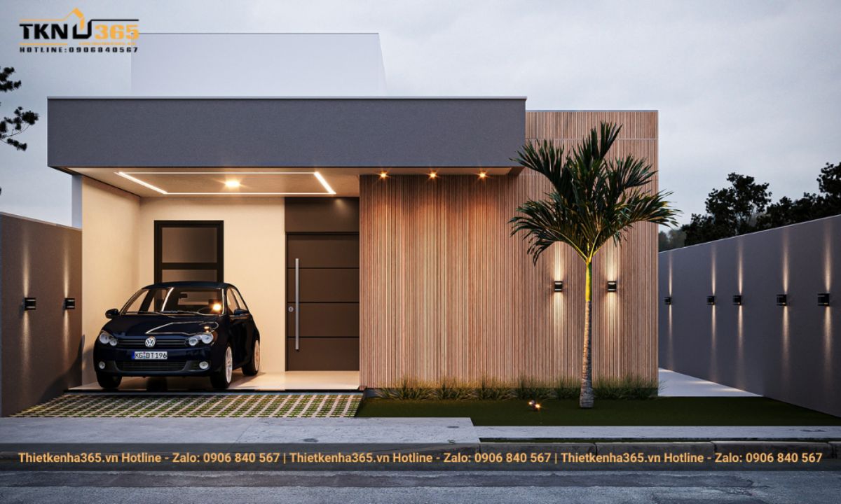 Mẫu nhà 1 tầng 4 phòng ngủ