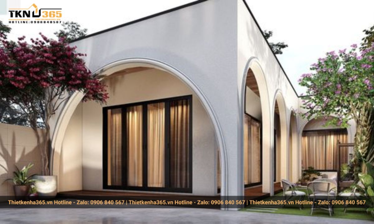 Mẫu nhà 1 tầng 4 phòng ngủ