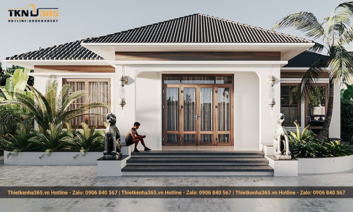 Mẫu nhà 1 tầng 4 phòng ngủ