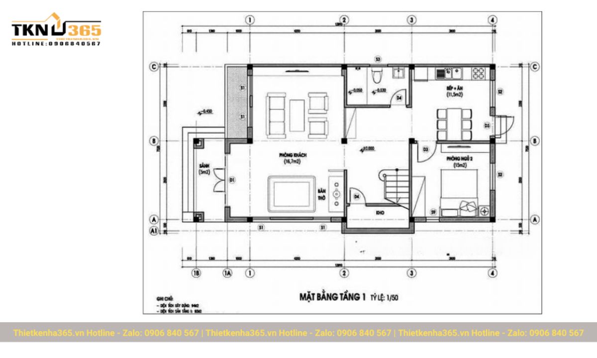 Bản vẽ mẫu nhà 2 tầng đẹp giá 700 triệu