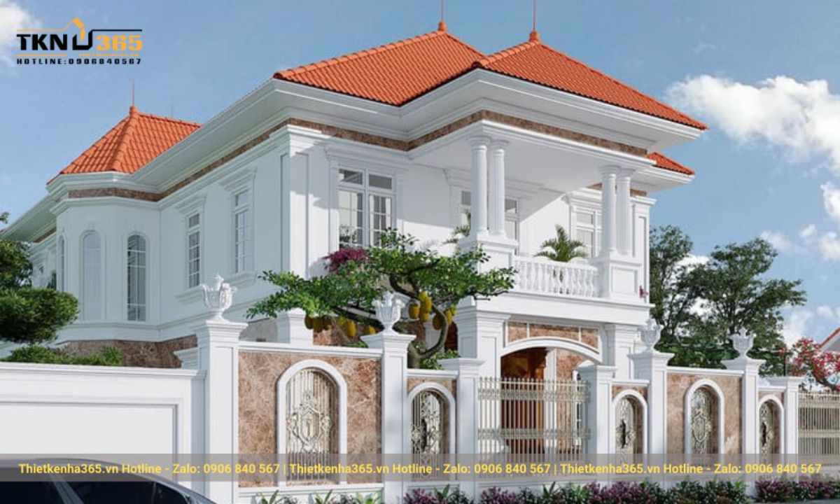 nhà rộng 8m 2 tầng tân cổ điển