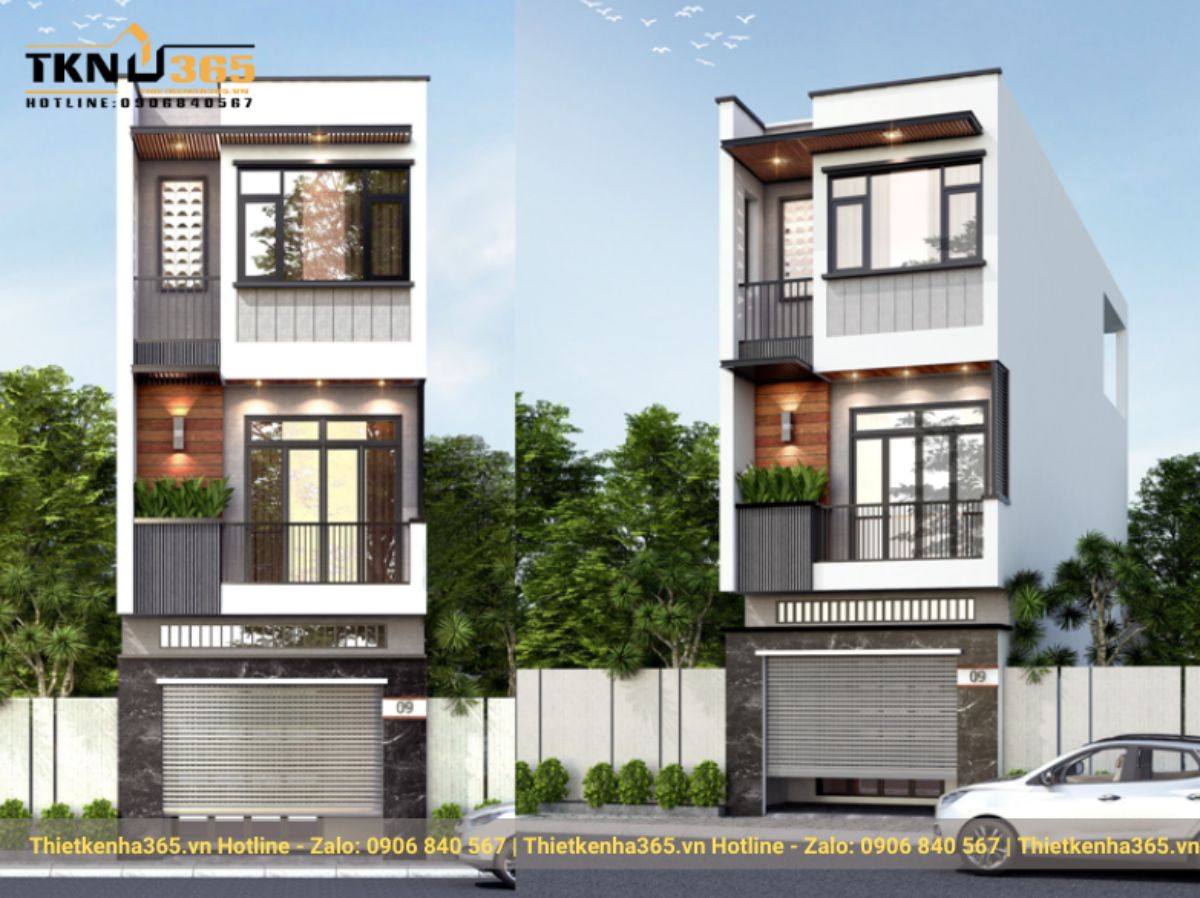 Mẫu nhà mái bằng 3 tầng