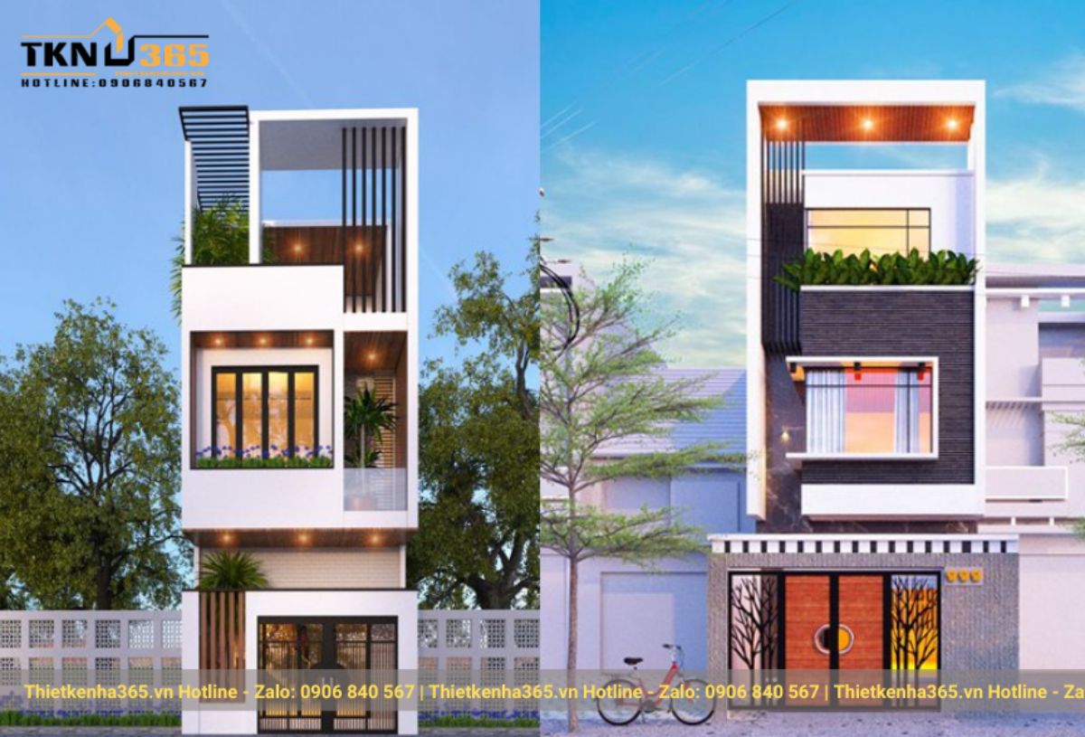 Mẫu nhà mái bằng 3 tầng