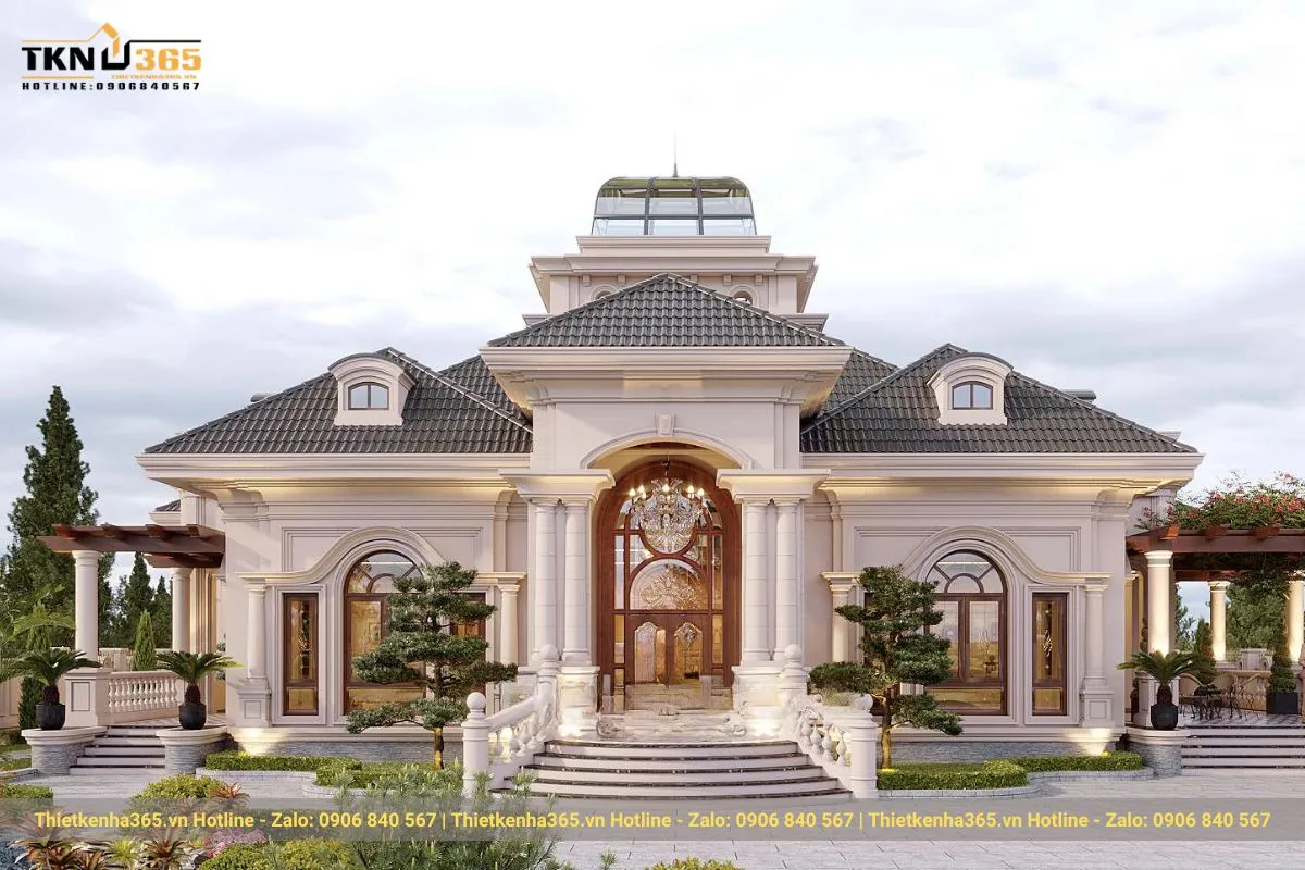 Mẫu biệt thự 1 tầng kiểu Châu Âu