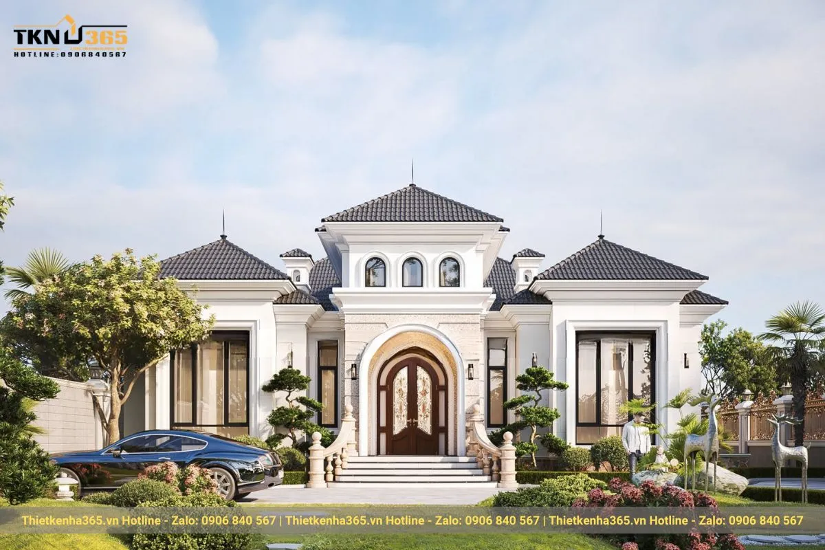 Thiết kế nhà 1 tầng kiểu Châu Âu