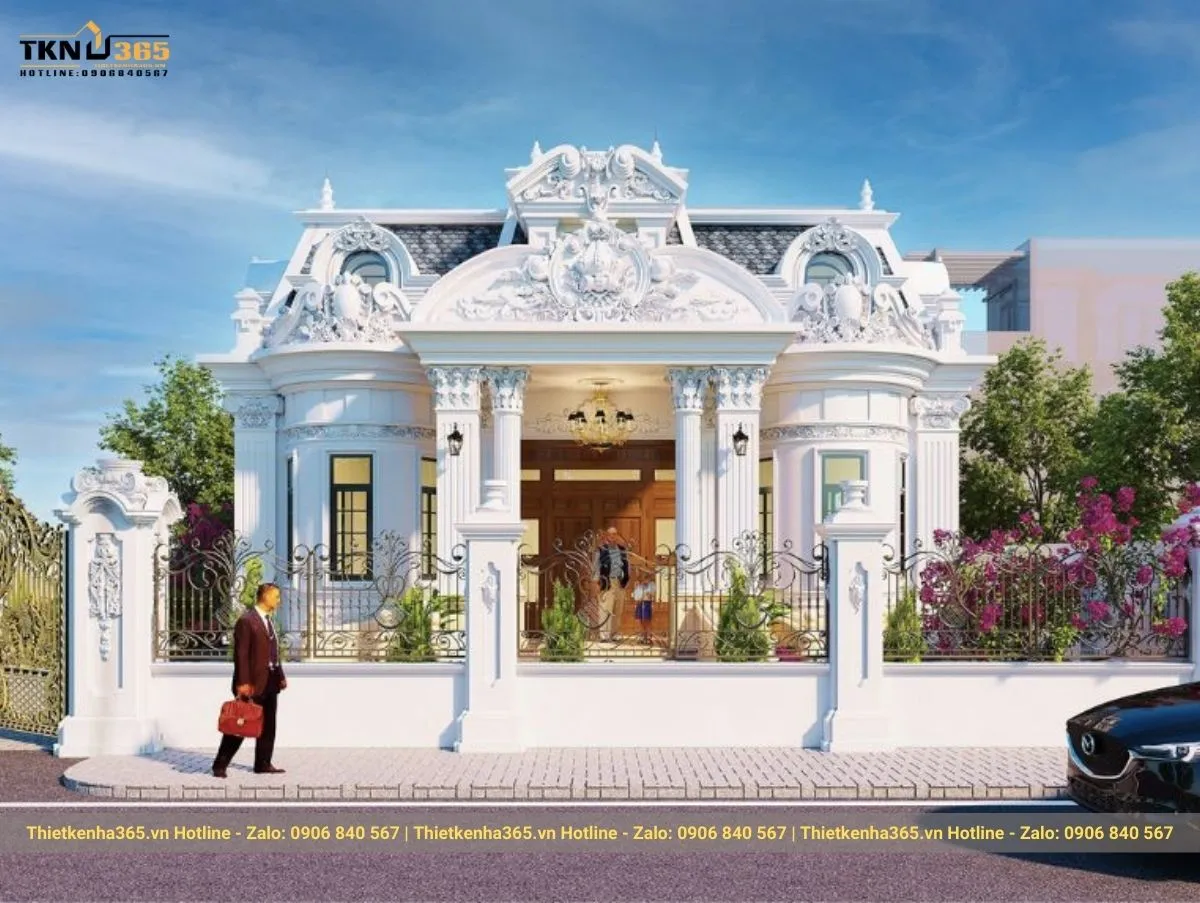 Biệt thư 1 tầng tân cổ điển Châu Âu