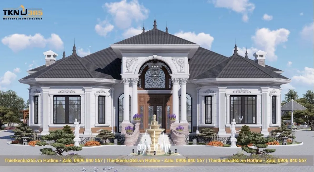 Biệt thự tâng cổ điển 1 tầng Châu Âu