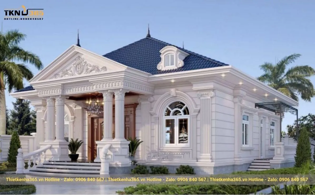 Biệt thự 1 tầng tân cổ điển 3 phòng ngủ